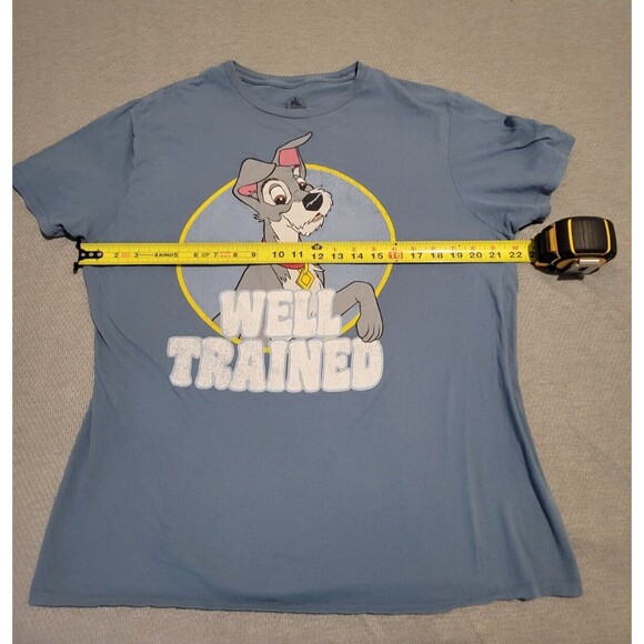 Disney Parks Lady and The Tramp “Well Trained” Blue Adult Shirt Size Large - Picture 3 of 6